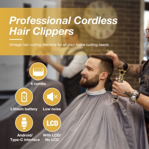 Beard Trimmer Hair Clippers Cordless Hair Cutting Barber Shaving Machine For Men Rechargeable
